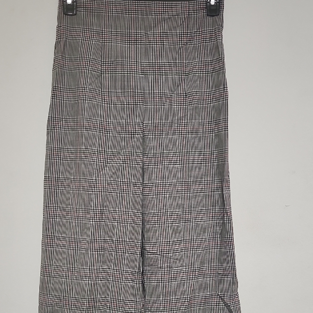 Zara Black and White Checkered Trousers